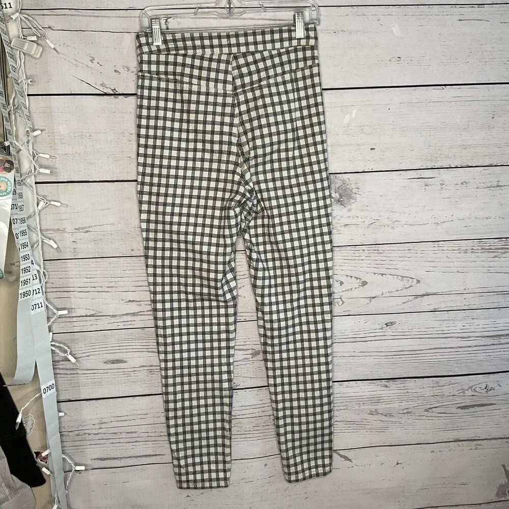 Free People Pants Womens 27 Orange Plaid High Waisted Trouser‎ Tapered Leg 28x27